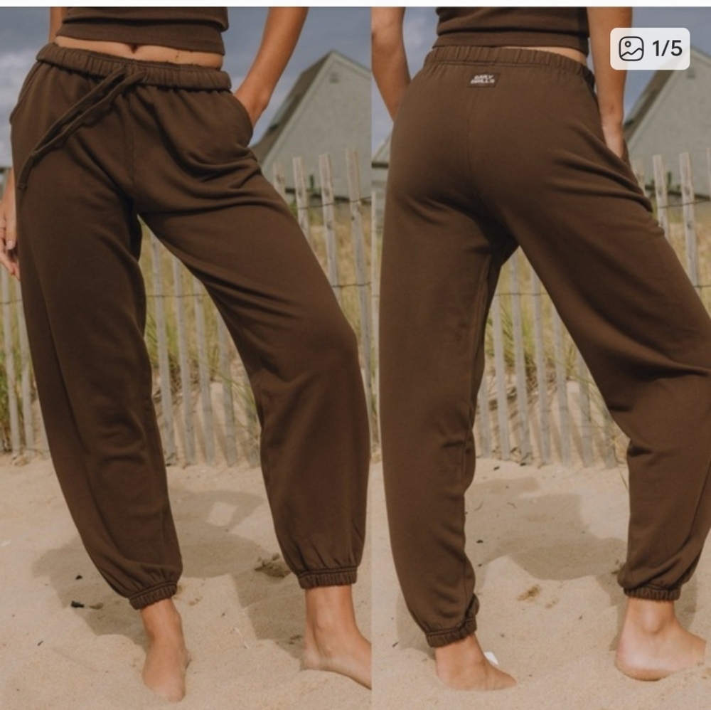 Daily Drills Chocolate Brown High-Rise Jogger Pants